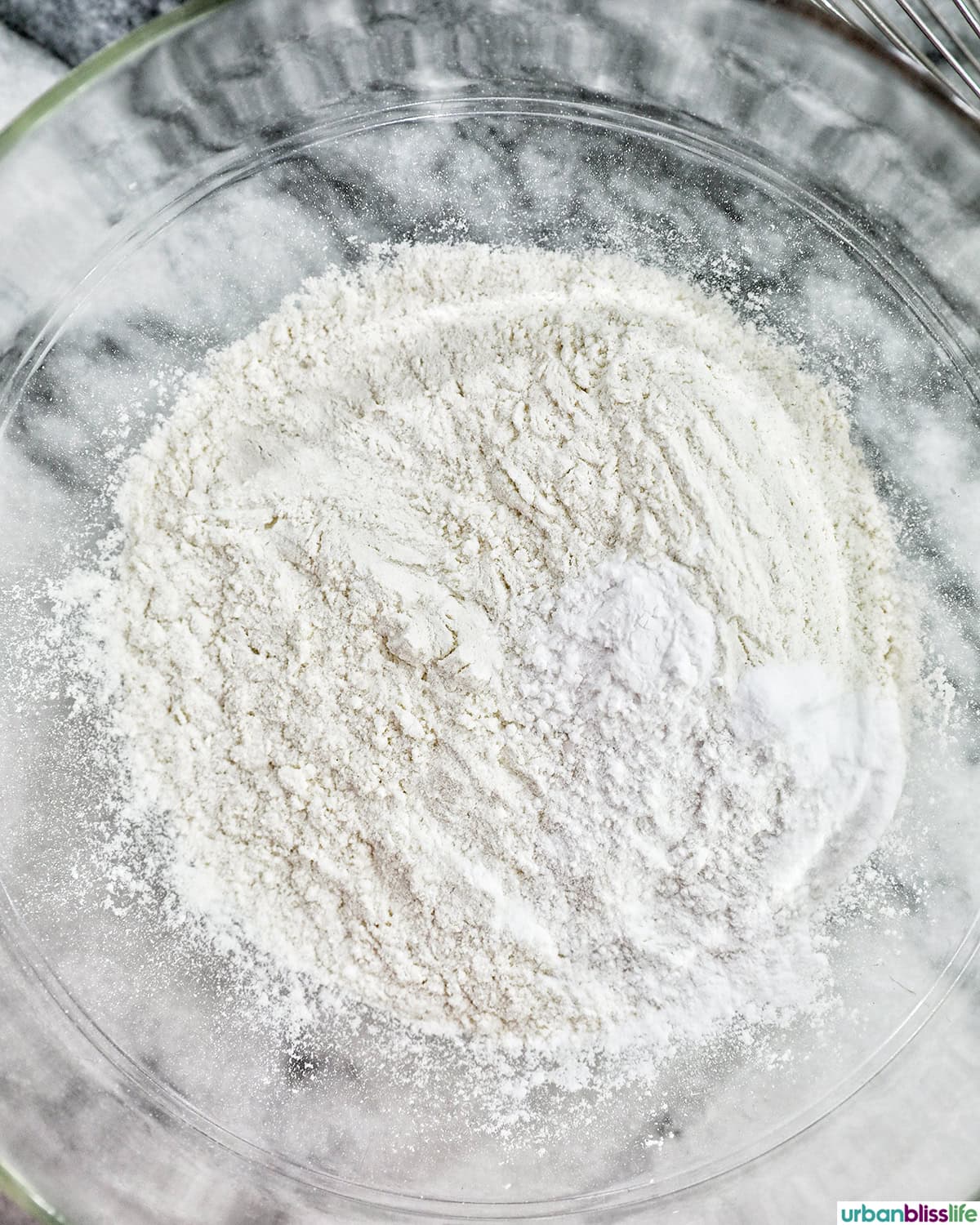 dry baking ingredients in a bowl.