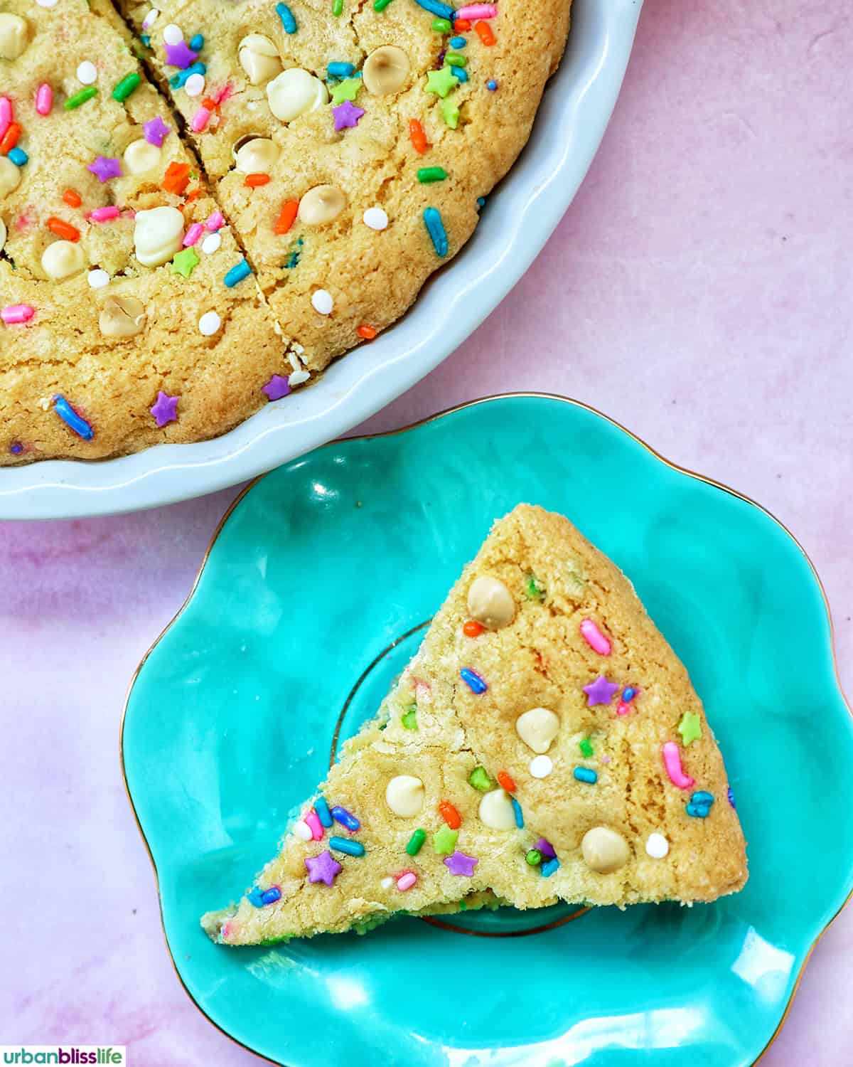 slice of sugar cookie confetti cake from The Super Easy Teen Baking Cookbook by Marlynn Jayme Schotland.