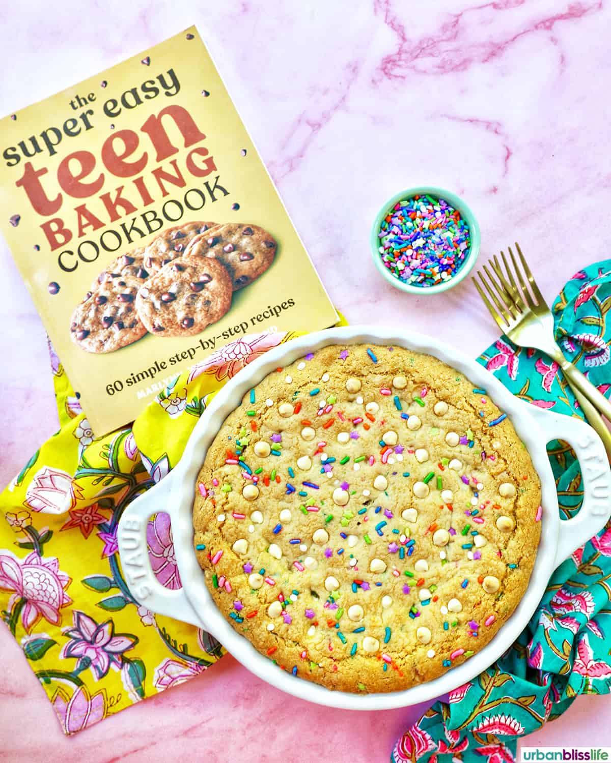 sugar cookie confetti cake from The Super Easy Teen Baking Cookbook by Marlynn Jayme Schotland.
