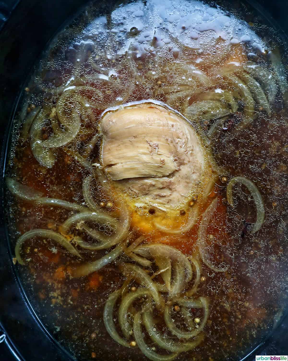 cooked chicken and soup.
