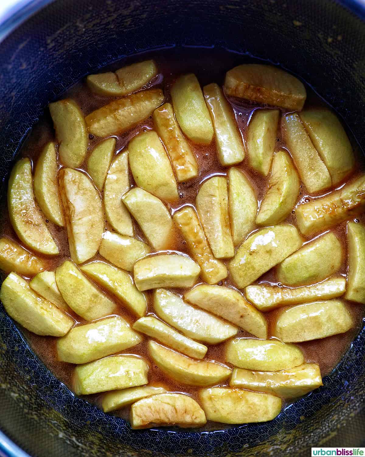 apples cooked in caramel.