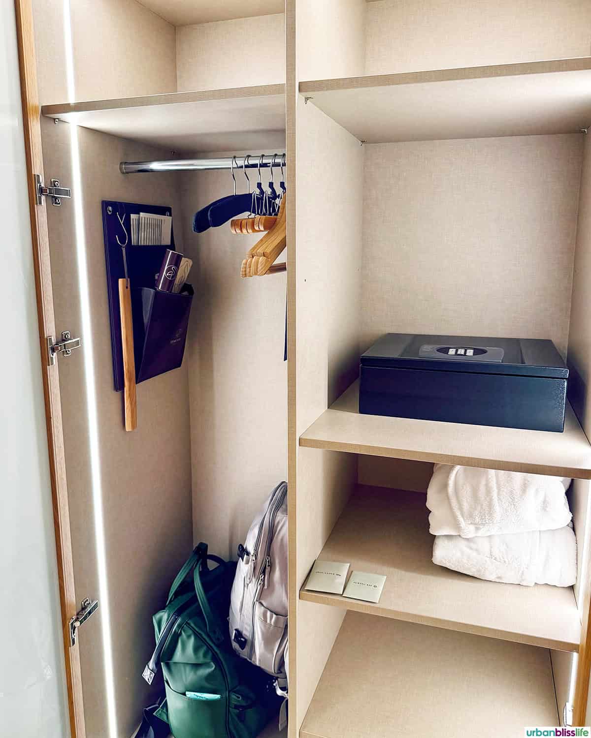 closet inside a room at Hotel Storchen Zürich.